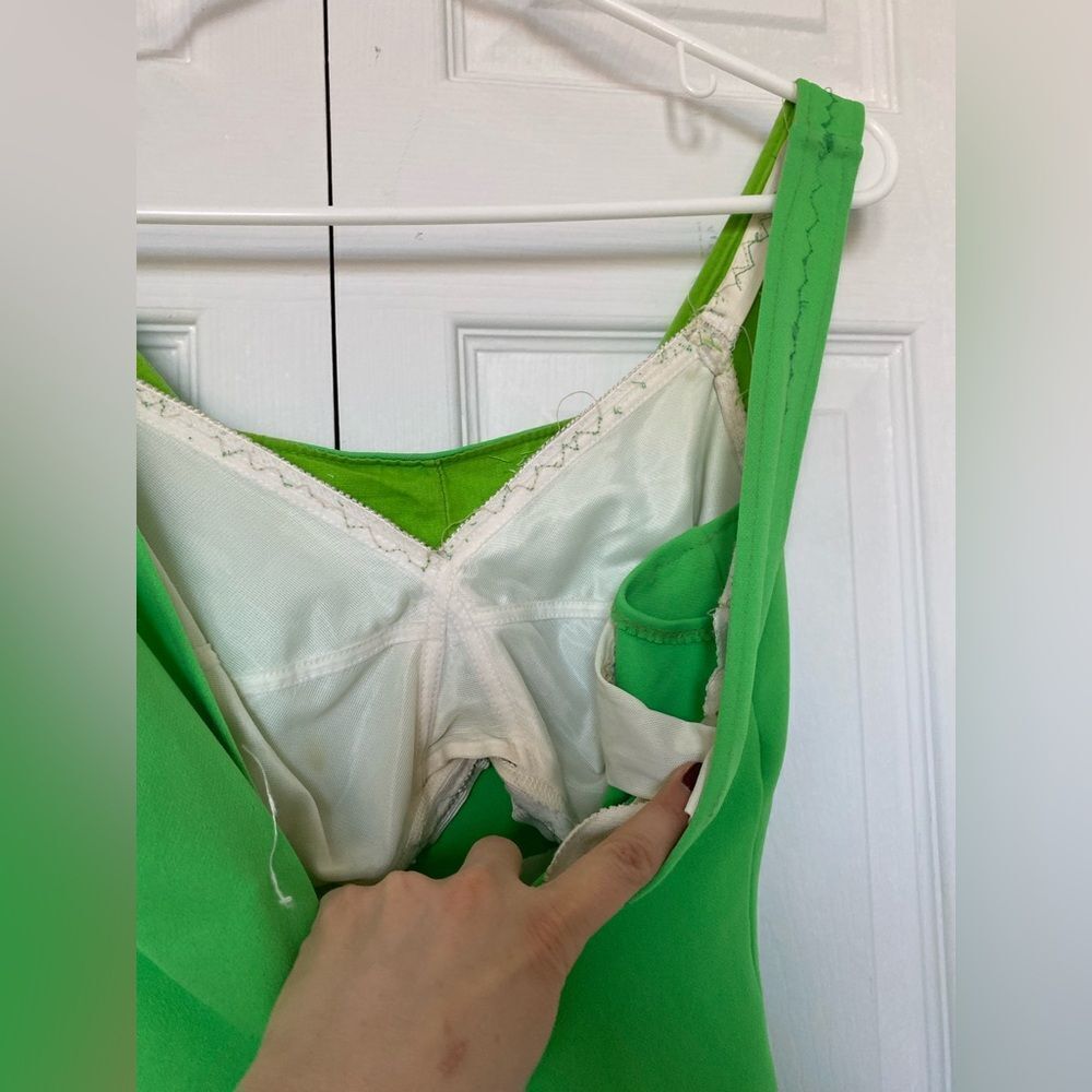 1960s/50s One Piece Lime Green Swimsuit - Picture 7 of 10